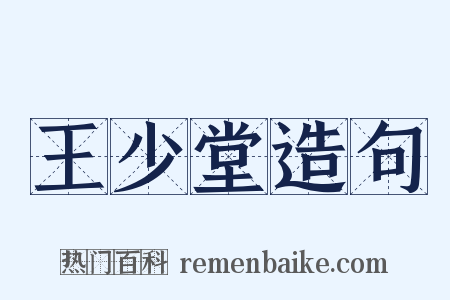 王少堂造句是什么意思的图片